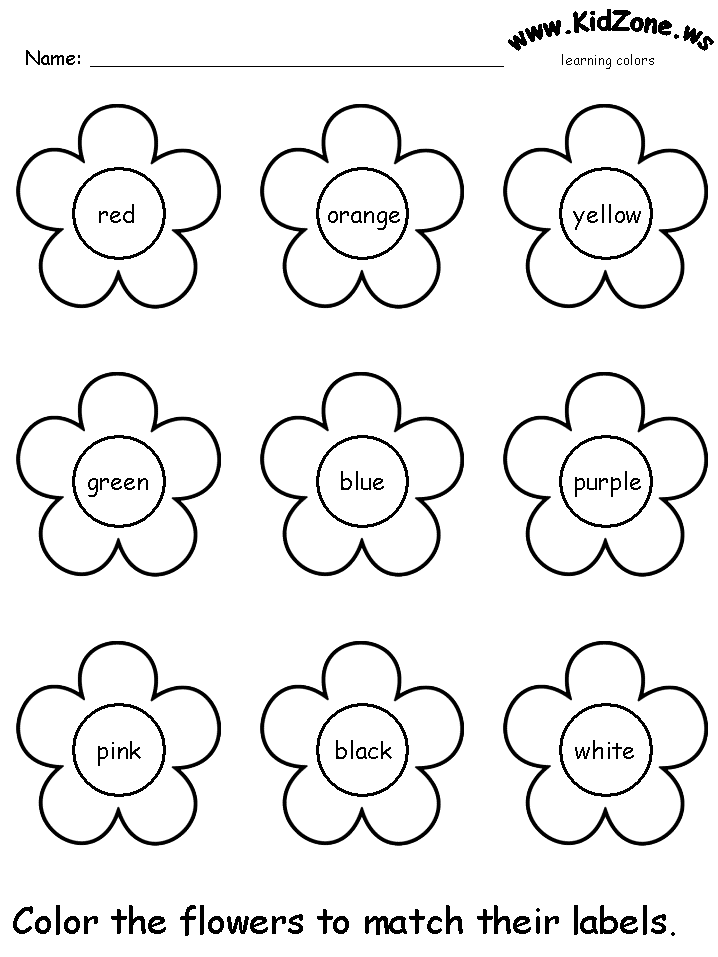 Teaching Colors Worksheet